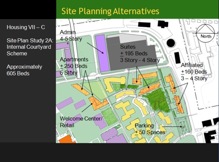 A map of the site plan for a new apartment complex.
