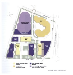 A map of the campus showing buildings and parking.